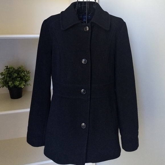 Anne Klein Jackets & Blazers - ANNE KLEIN Pea Coat Size Medium Black Wool